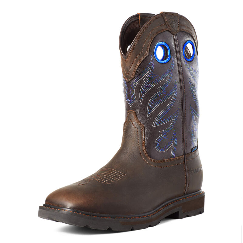 Ariat Groundwork Waterproof - Miesten TummanRuskea Työsaappaat ( SATHLX-327 )